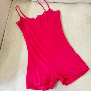 Skims Pink Lace Trim Romper